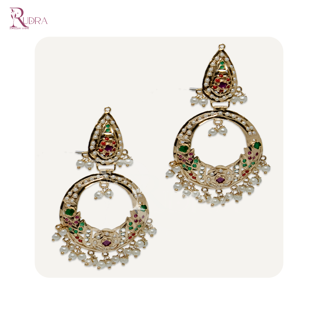 Jadau Chandbali Earrings – Handcrafted Luxury