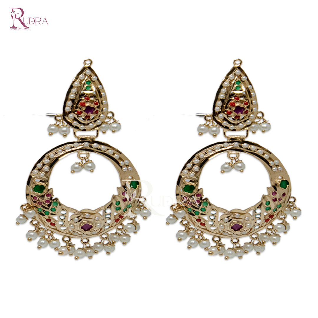 Jadau Chandbali Earrings – Handcrafted Luxury