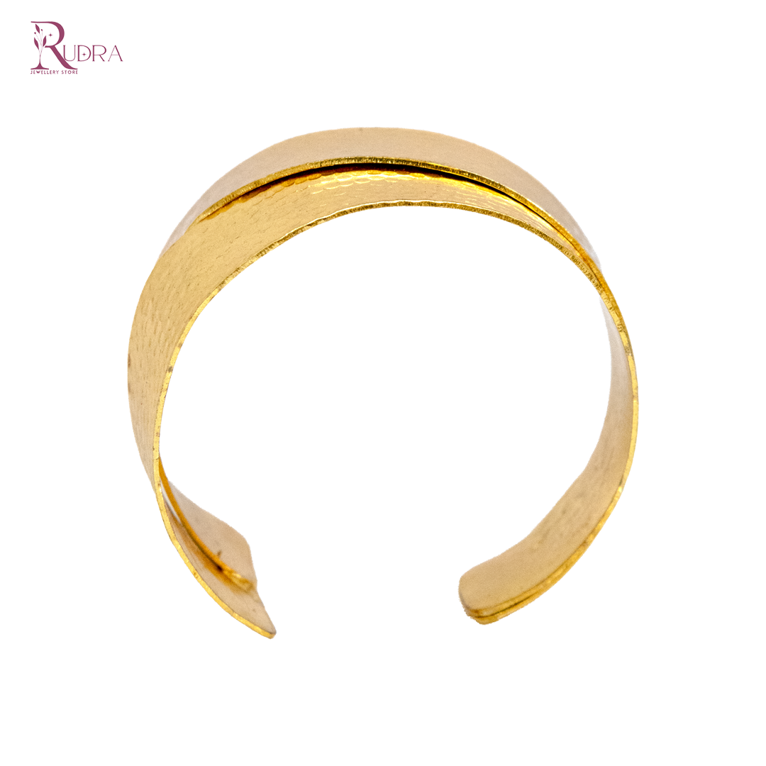 Sleek Twisted Gold Cuff Bracelet