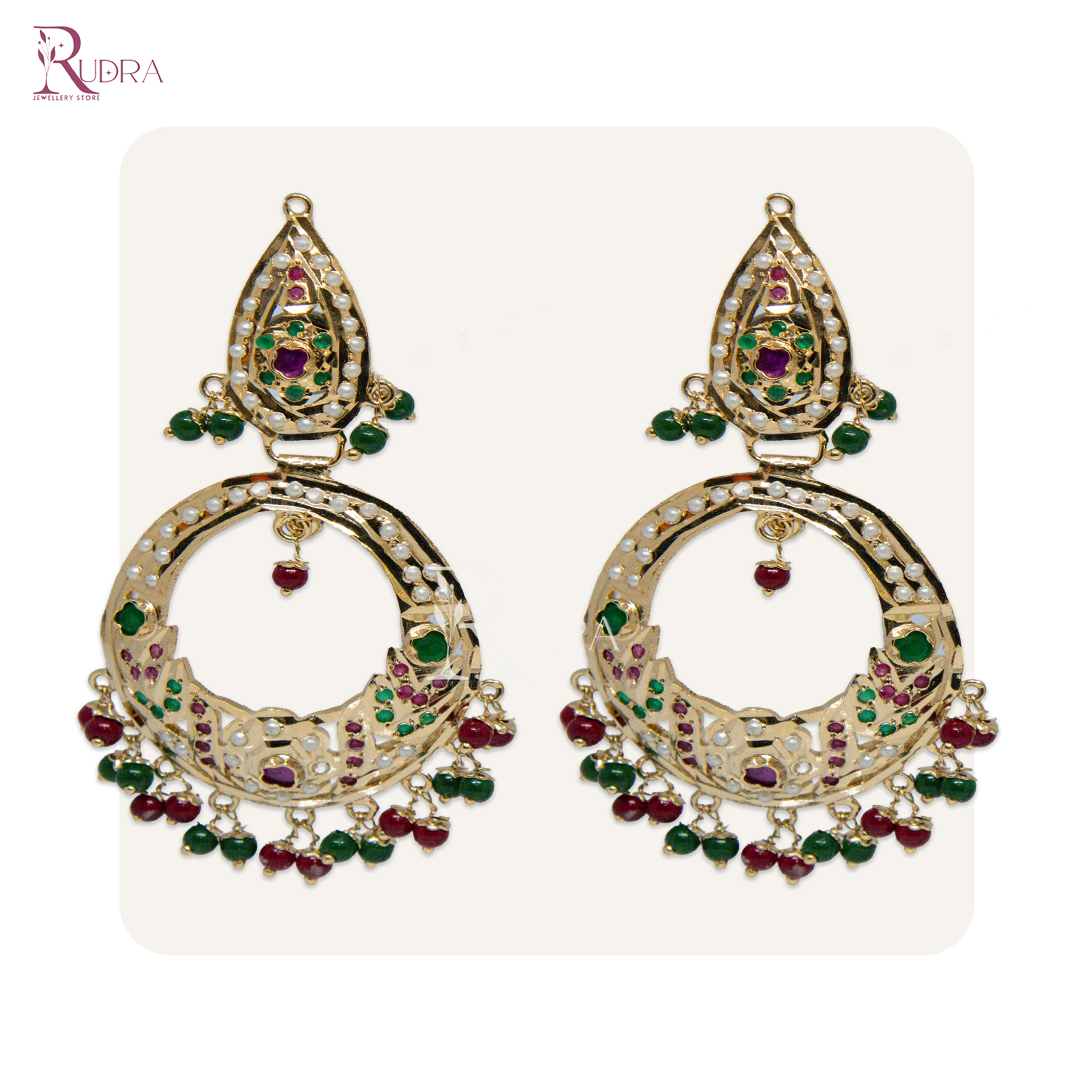 Jadau Chandbali Earrings – Handcrafted Luxury
