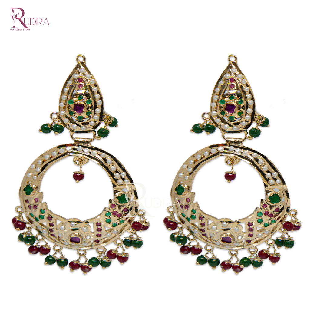 Jadau Chandbali Earrings – Handcrafted Luxury