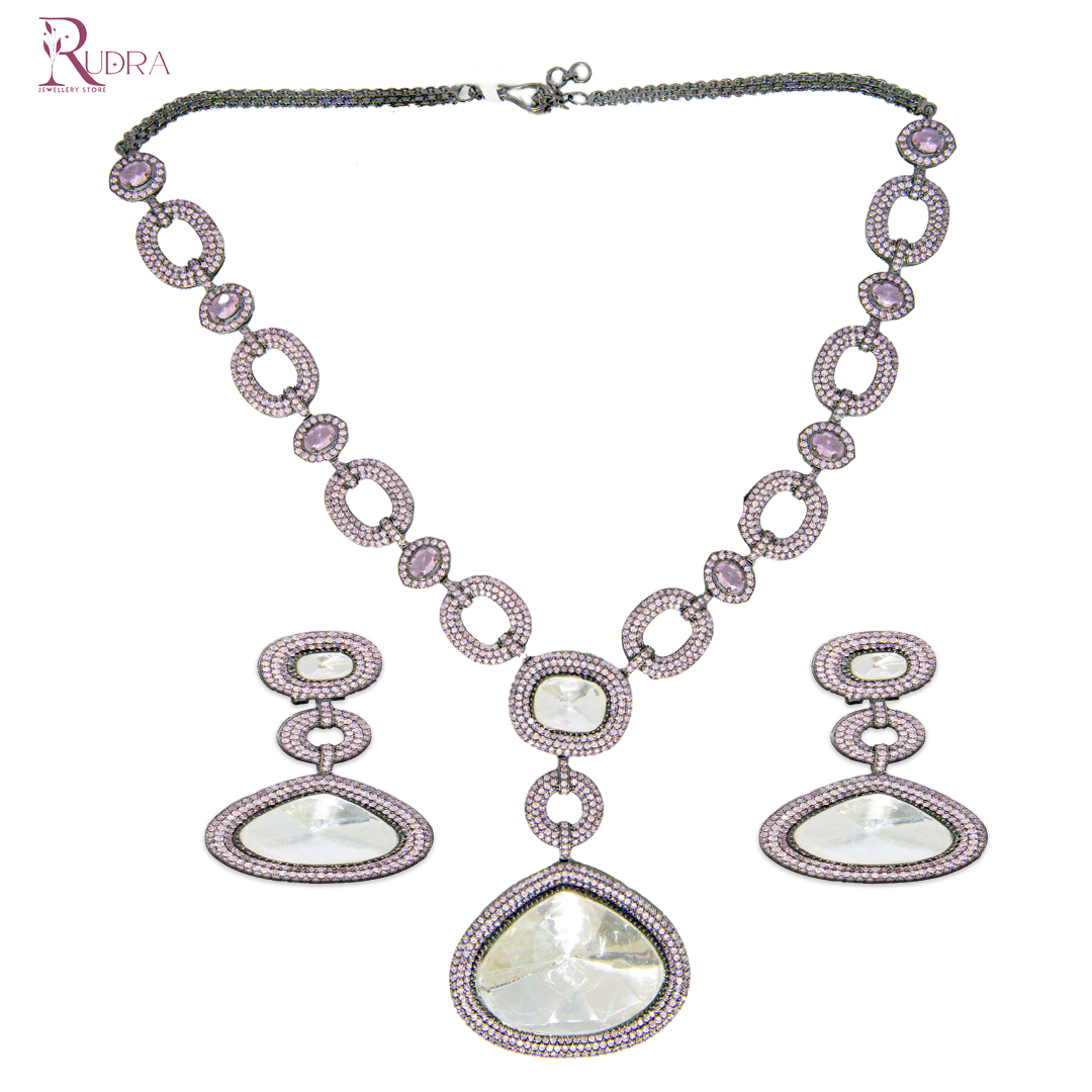 Rajputana Polki Cut Pendant Set
