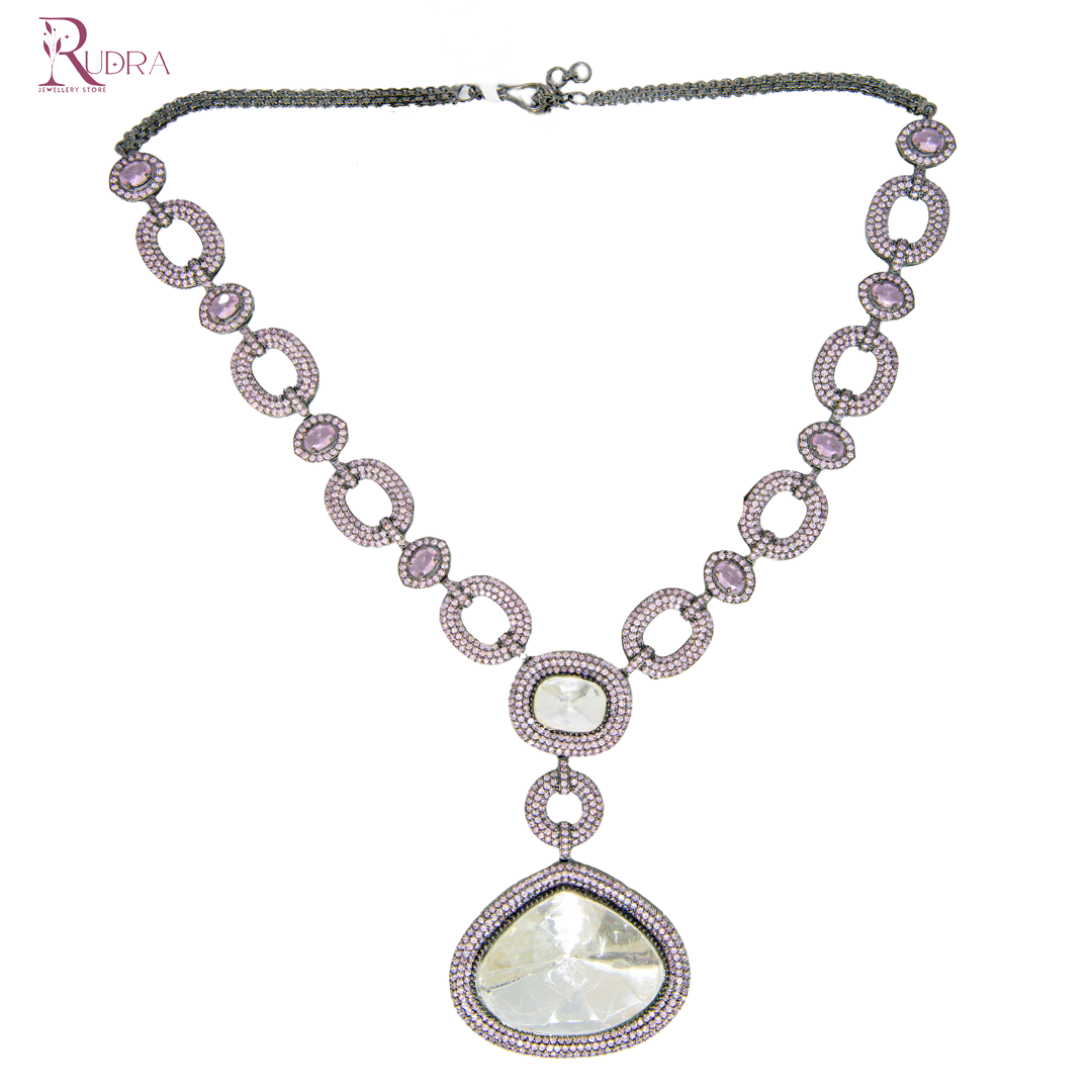 Rajputana Polki Cut Pendant Set