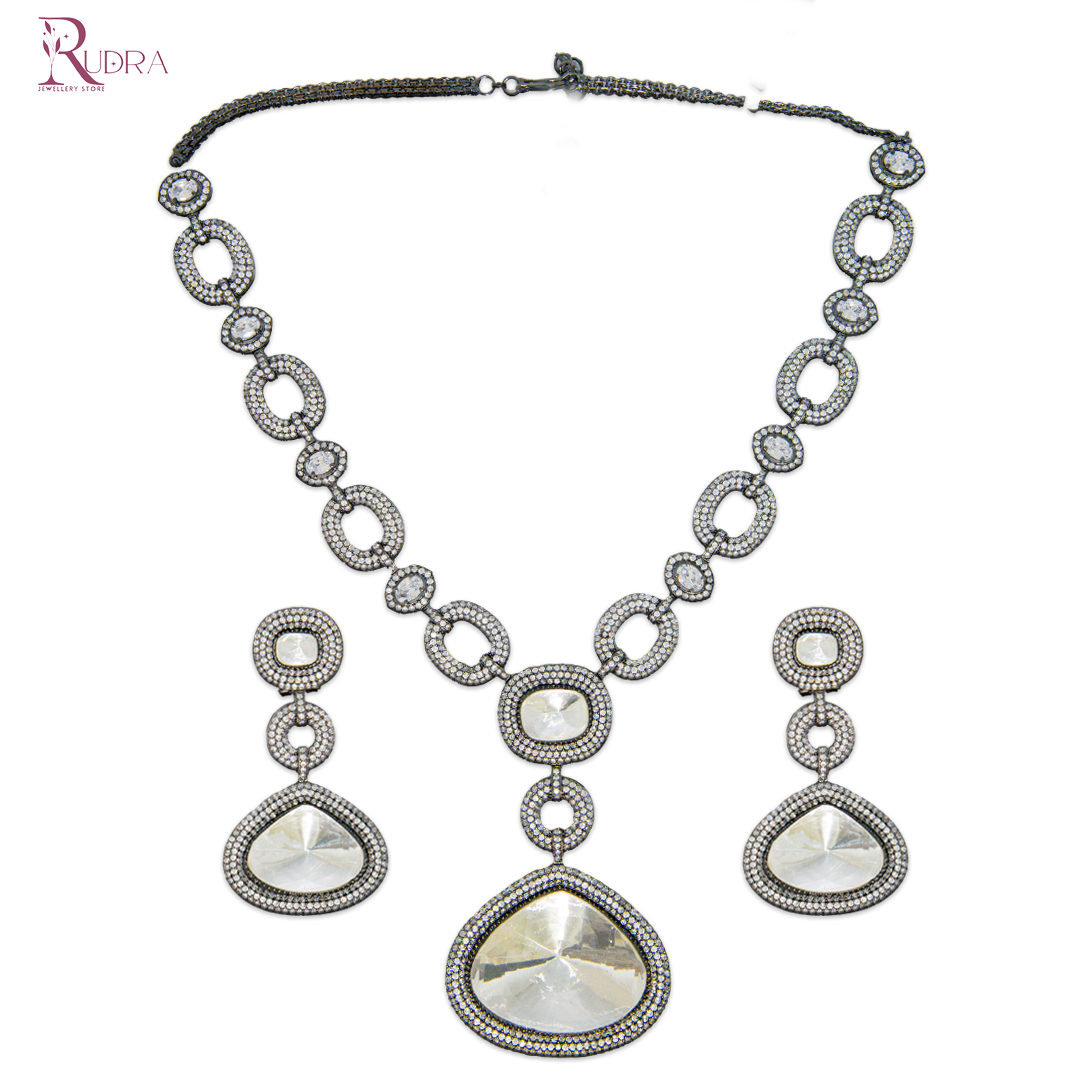 Rajputana Polki Cut Pendant Set