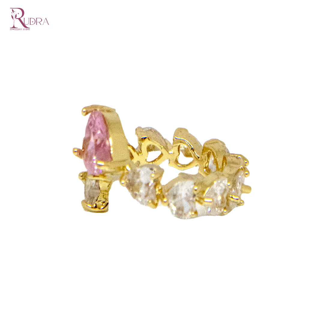 Pink Heart Solitaire Ring