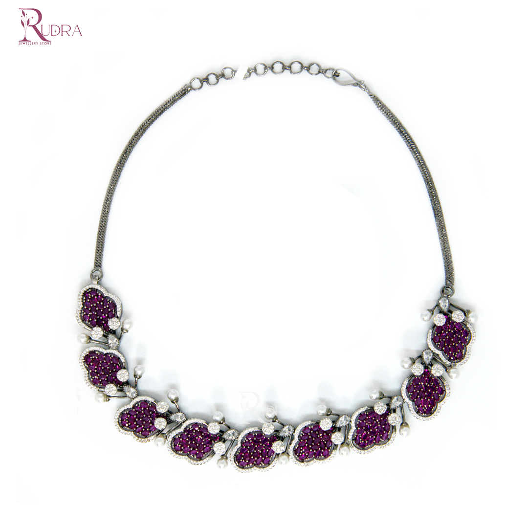 Dynasty Bling Necklace Set in Ruby and Emerald
