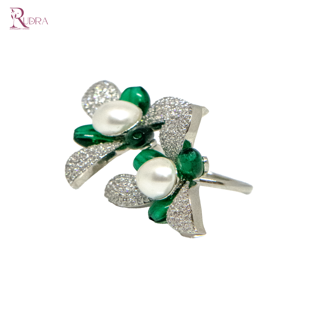 Petal Pearl Swarovski Ring