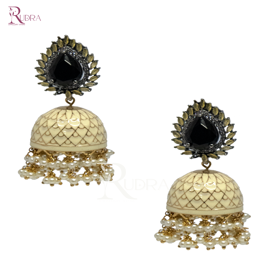 Regal Pearl Drop Jhumkas