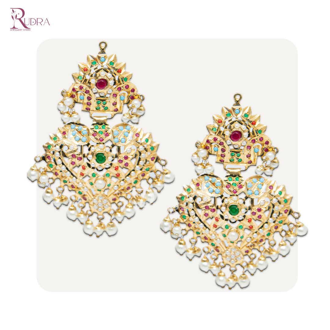Royal Jadau Drop Earrings