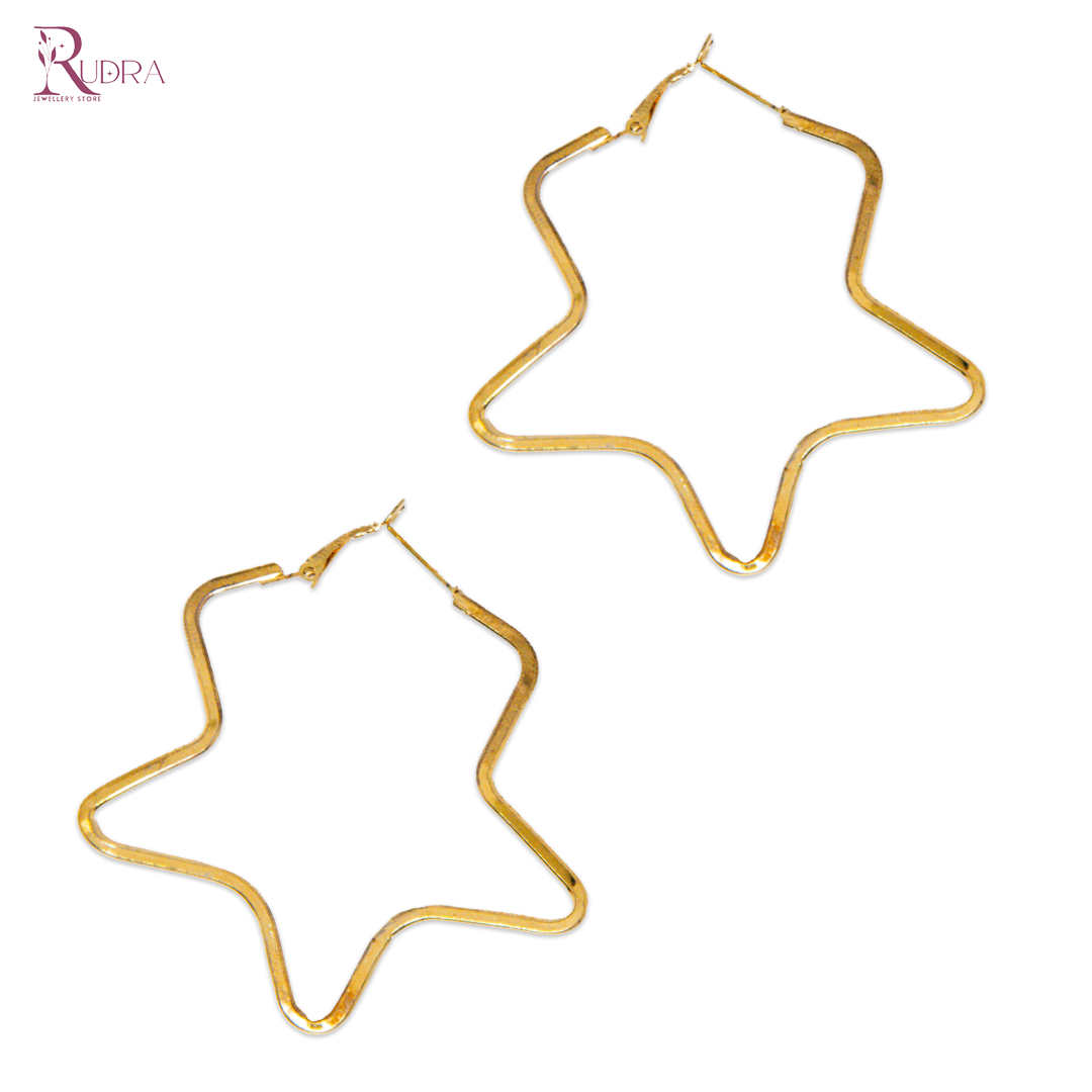 Twisted Star Hoop Earrings