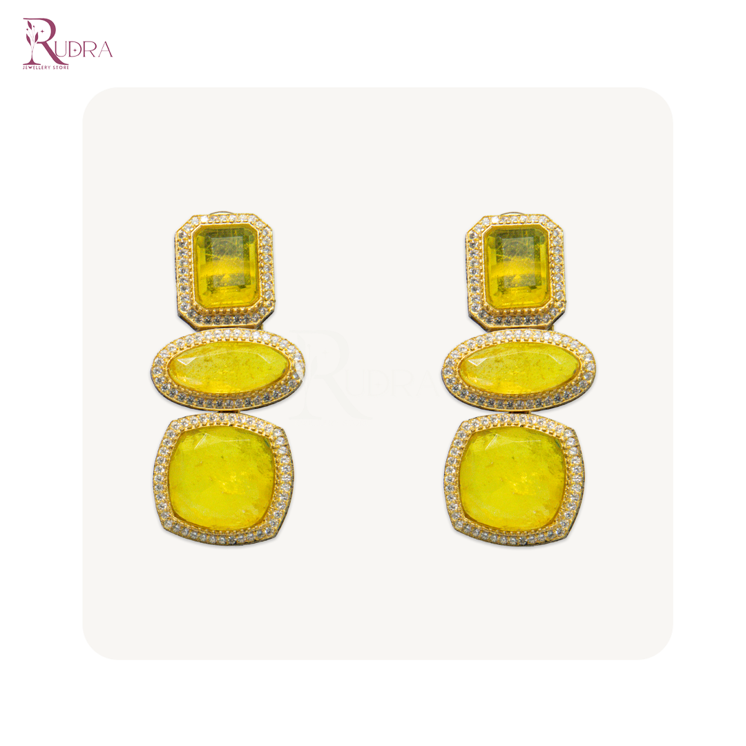 Enchanting Elegance Triple Stone Earrings