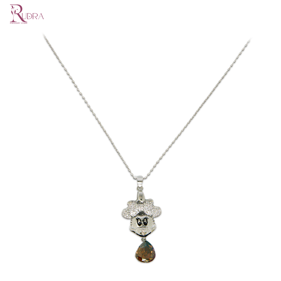 Mickey Mouse Crystal Pendant Necklace Set