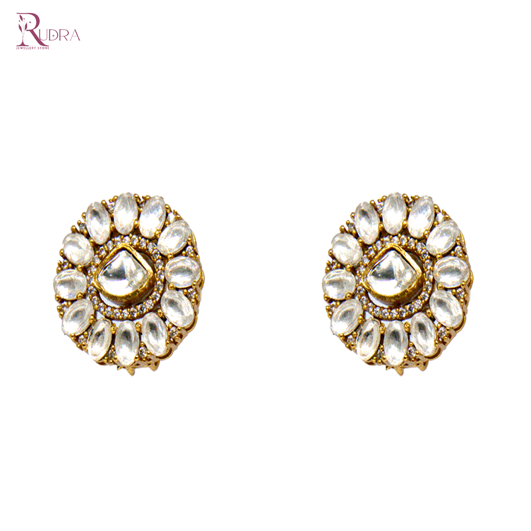Kundan and Polki Blossom Studs