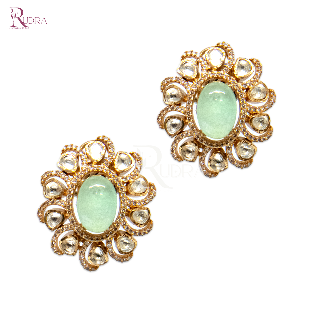 Radiant Kundan Bloom Stud Earrings