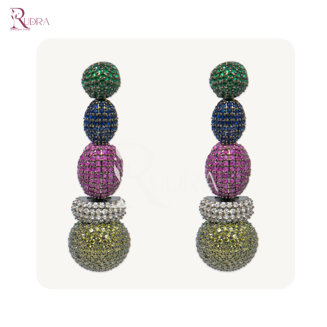 Psychedelic Rainbow Cascade Earrings