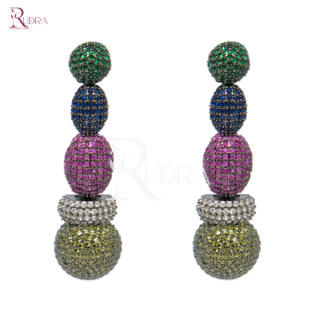 Psychedelic Rainbow Cascade Earrings