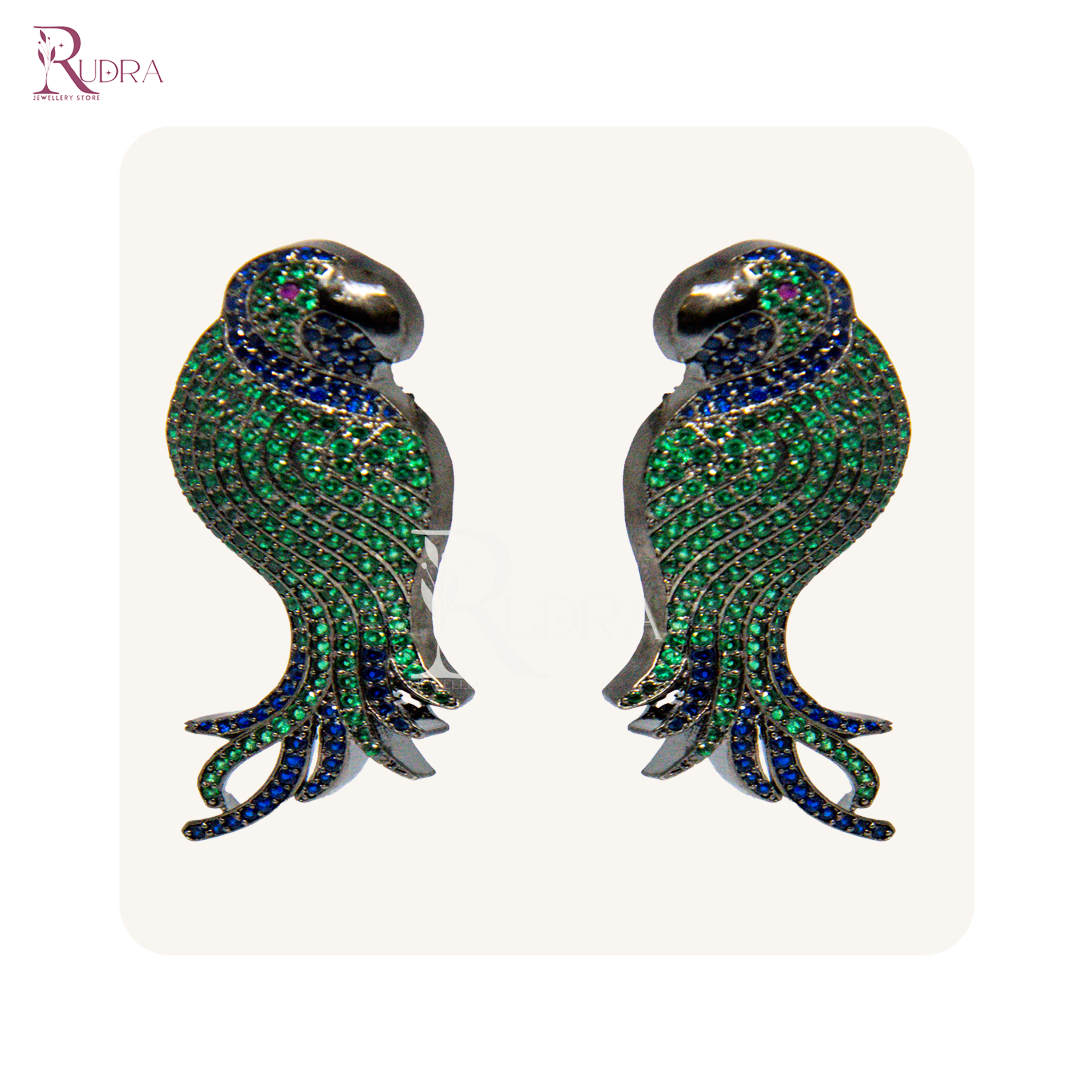 Psychedelic Parrot Glam Earrings