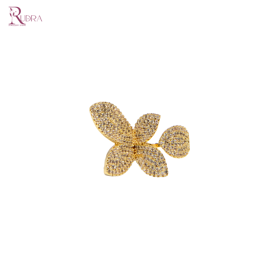 Swarovski Gold Floral Ring
