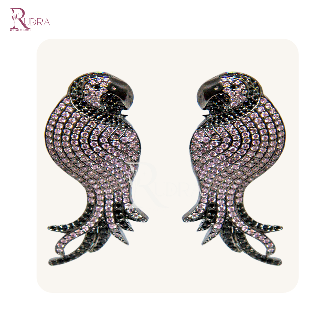 Psychedelic Parrot Glam Earrings