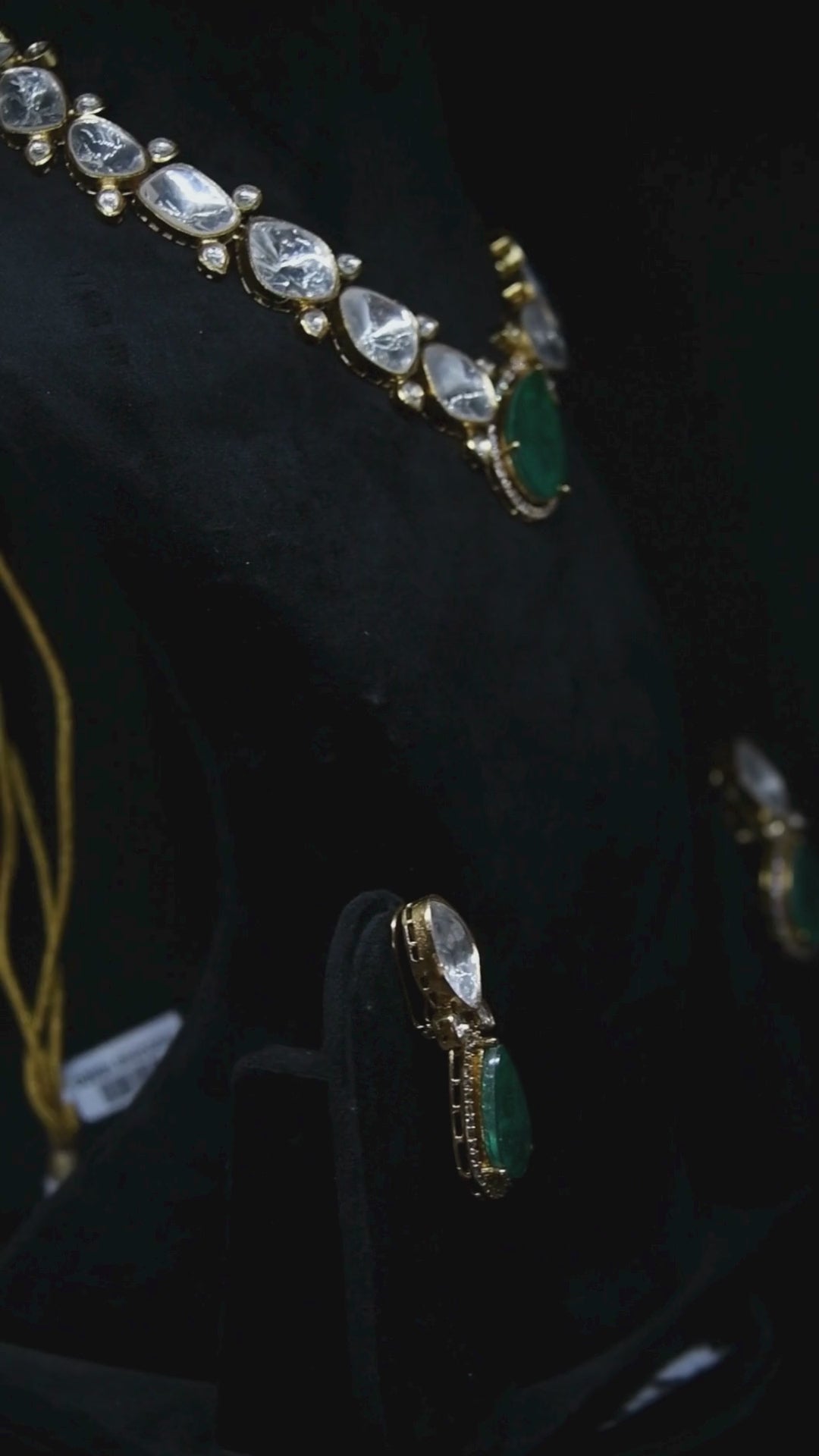 Emerald Polki Kundan Statement Necklace Set