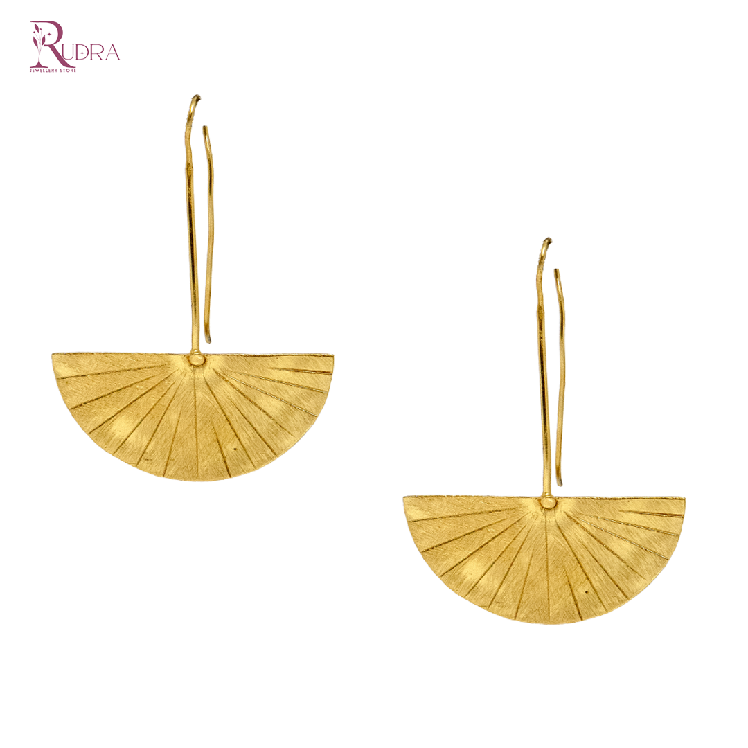 Golden Sunrise Fan Earrings