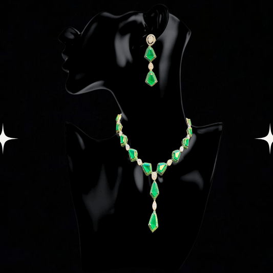 Emerald Cascade Necklace Set