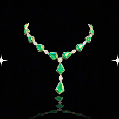 Emerald Cascade Necklace Set