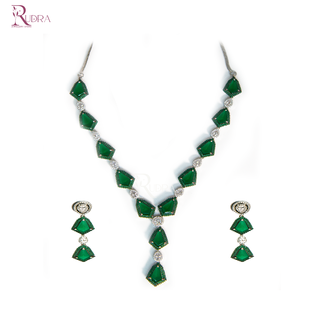 Emerald Cascade Necklace Set
