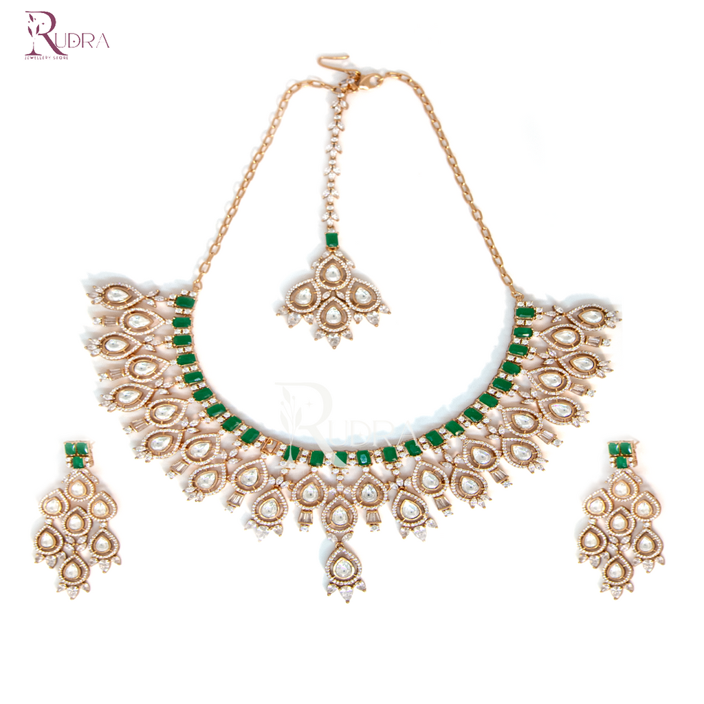 Victorian CZ Kundan Necklace Set