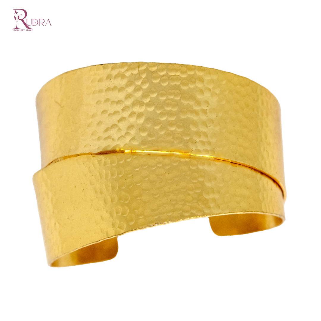 Sleek Twisted Gold Cuff Bracelet