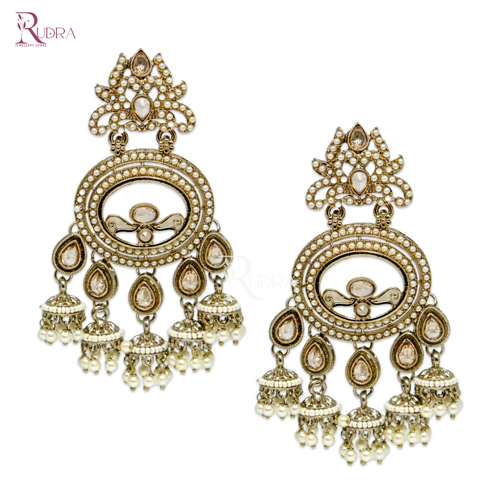 Royal Kundan Jhumka Chandbali Earrings