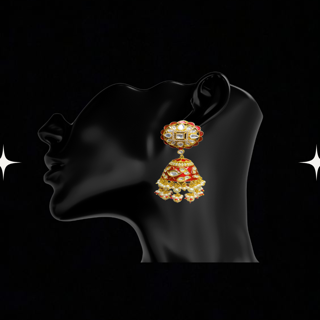 Regal Enamel Jhumkas