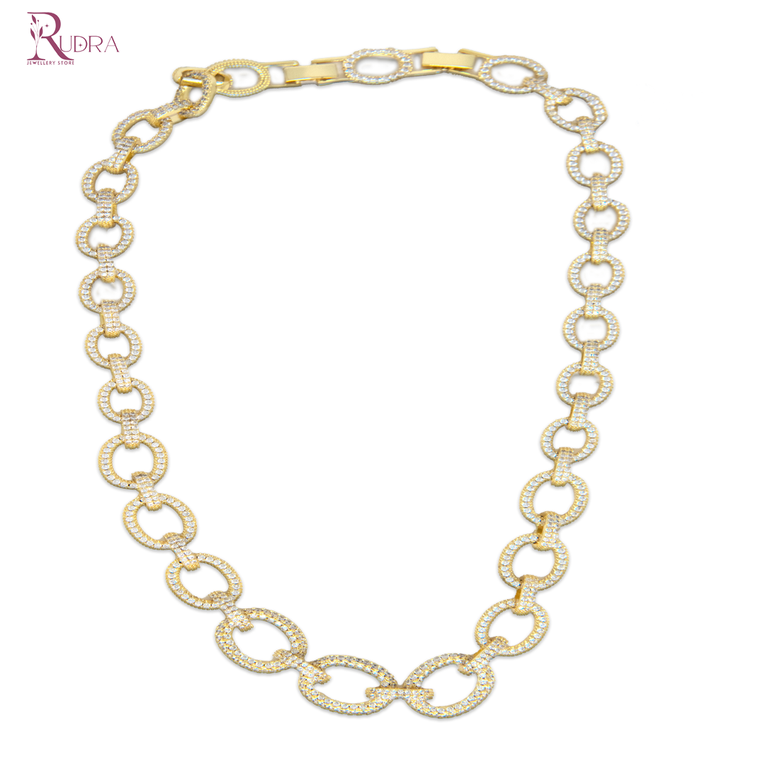 Classic Crystal Oval Links Necklace