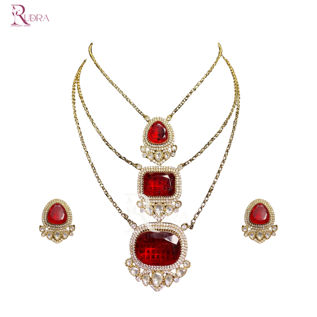 Layered Kundan and Polki Necklace Set