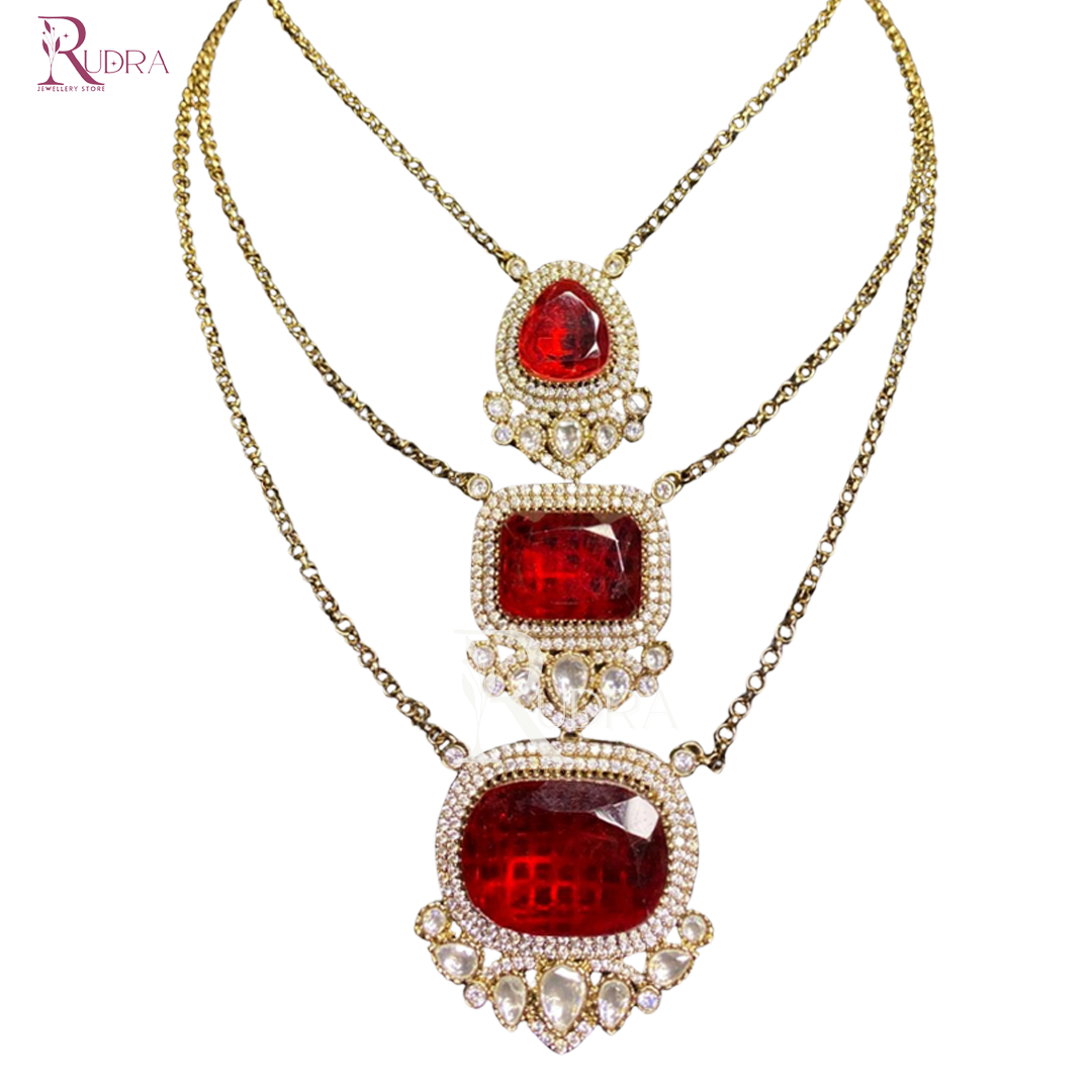 Layered Kundan and Polki Necklace Set