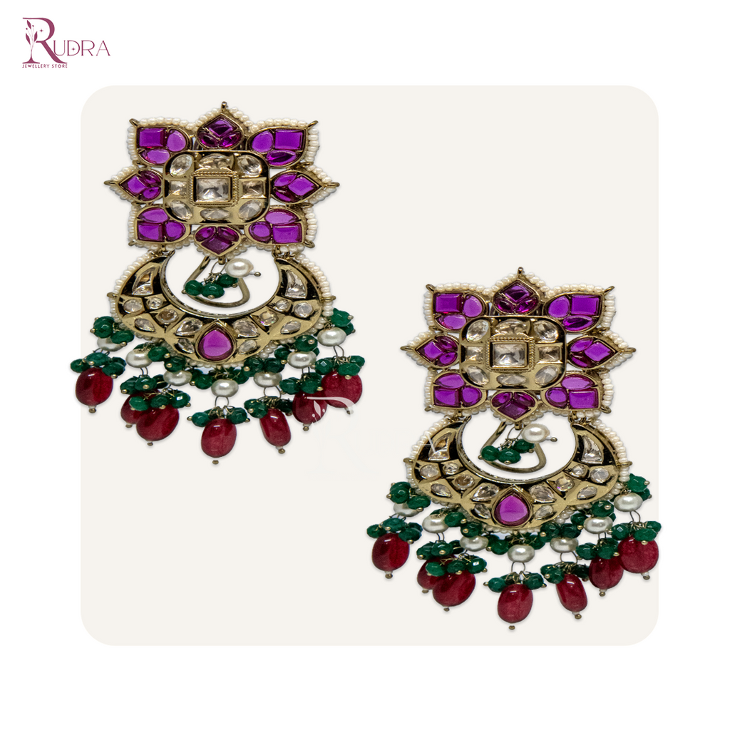 Regal Kundan Chandbali Earrings