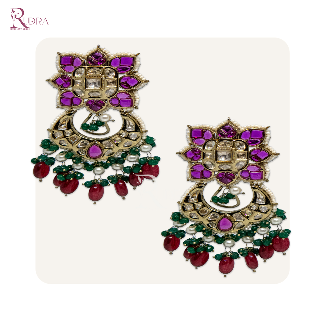 Regal Kundan Chandbali Earrings