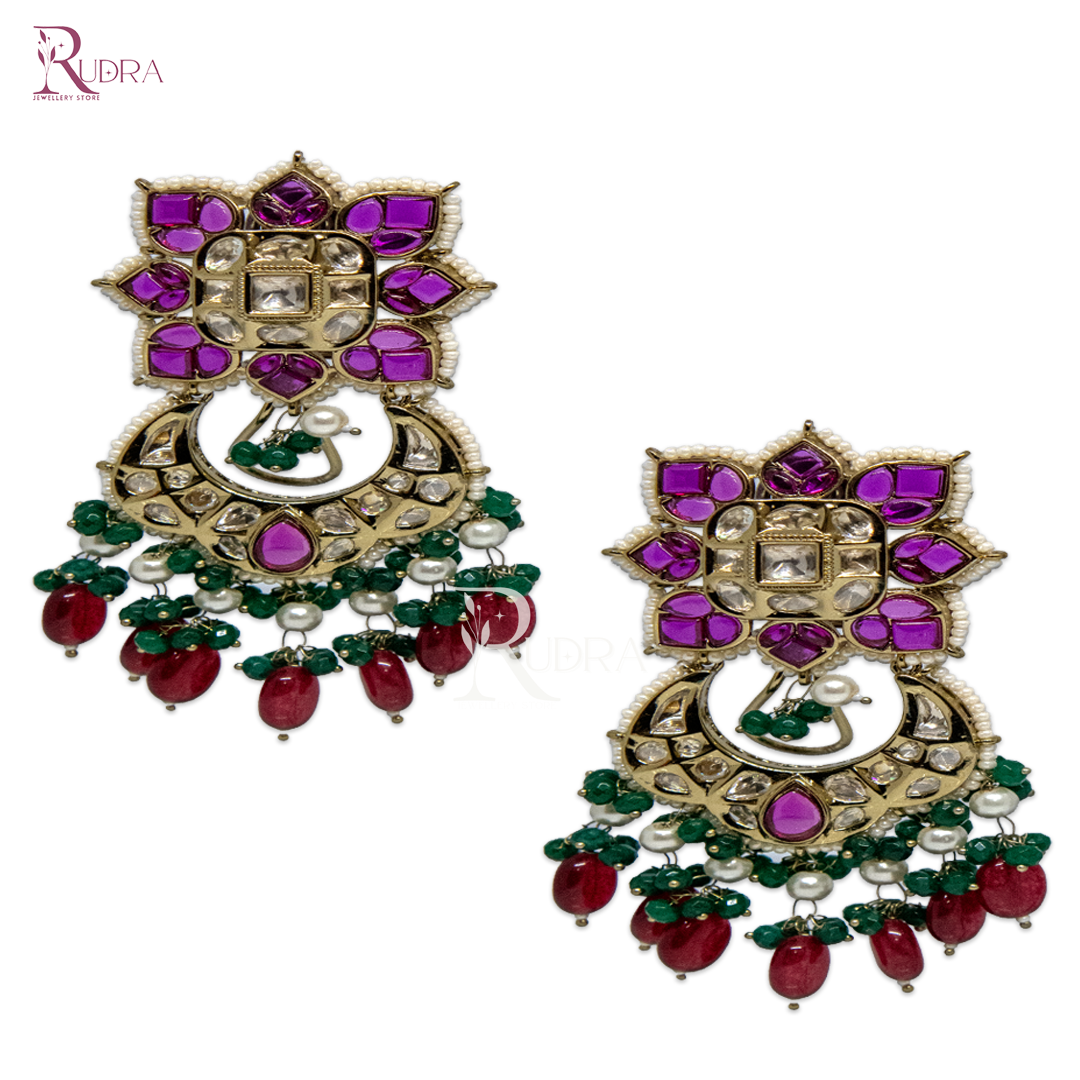 Regal Kundan Chandbali Earrings