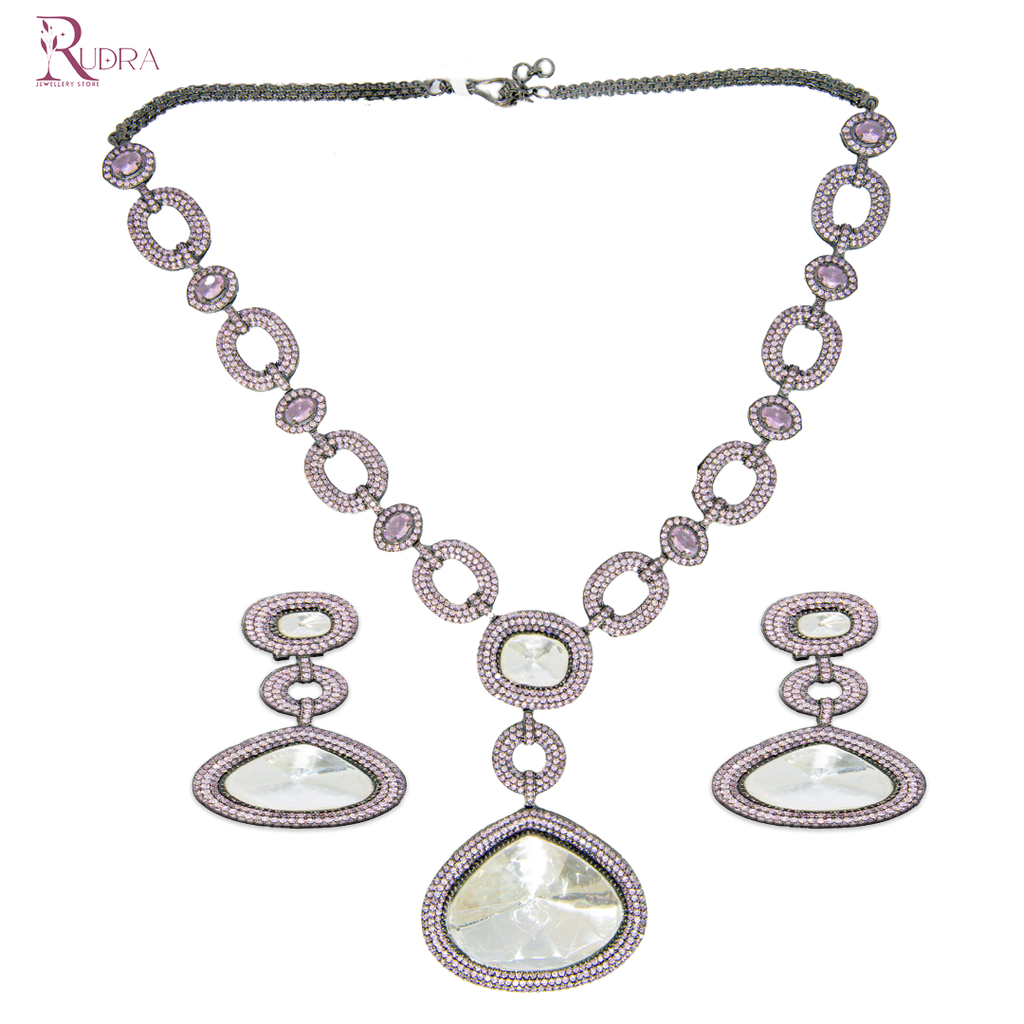 Rajputana Polki Cut Pendant Set