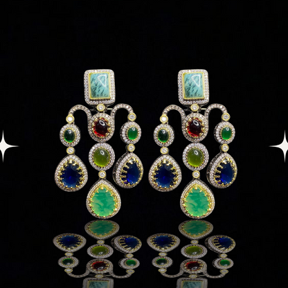 Opulent Cascade Gemstone Earrings