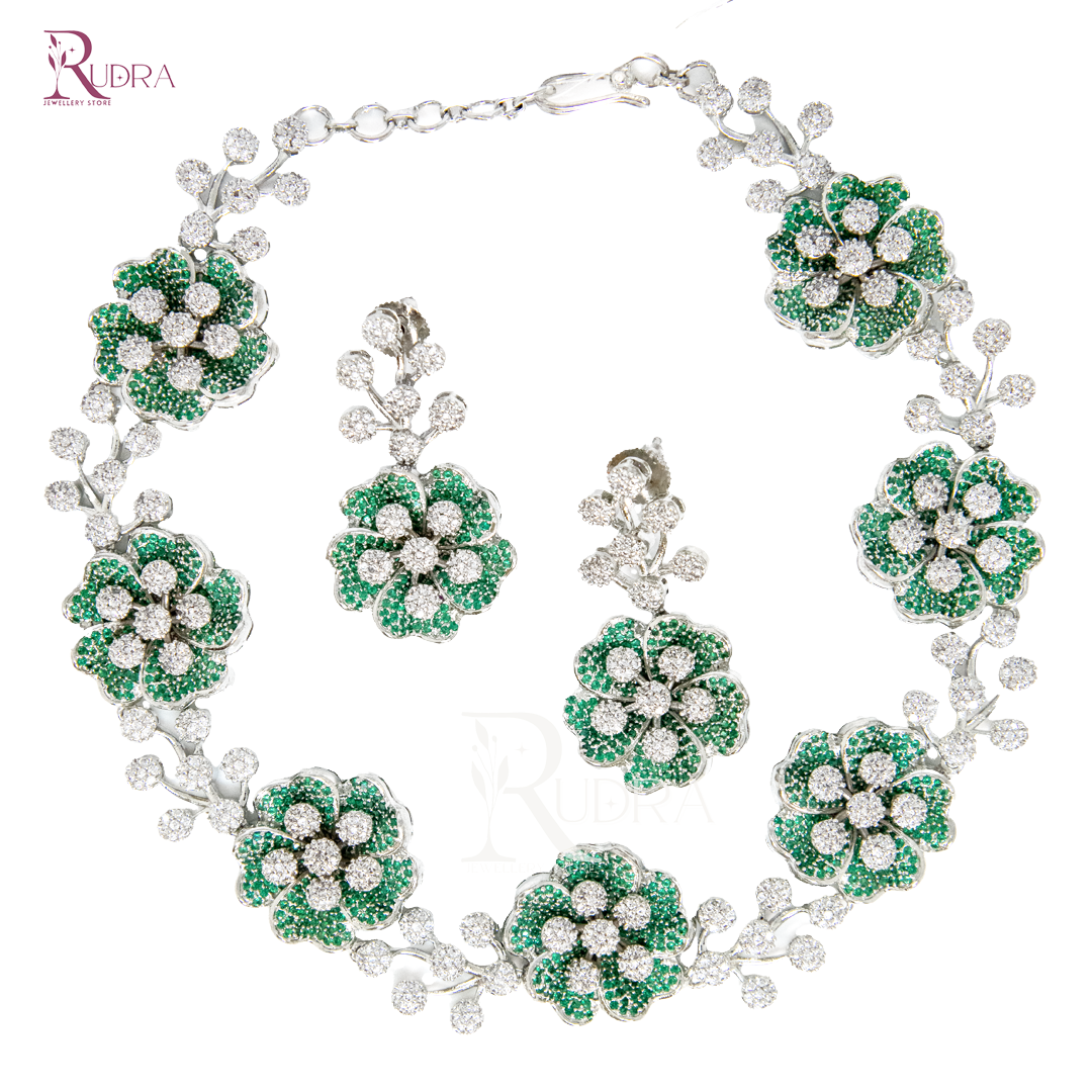 Floral Majesty CZ Necklace