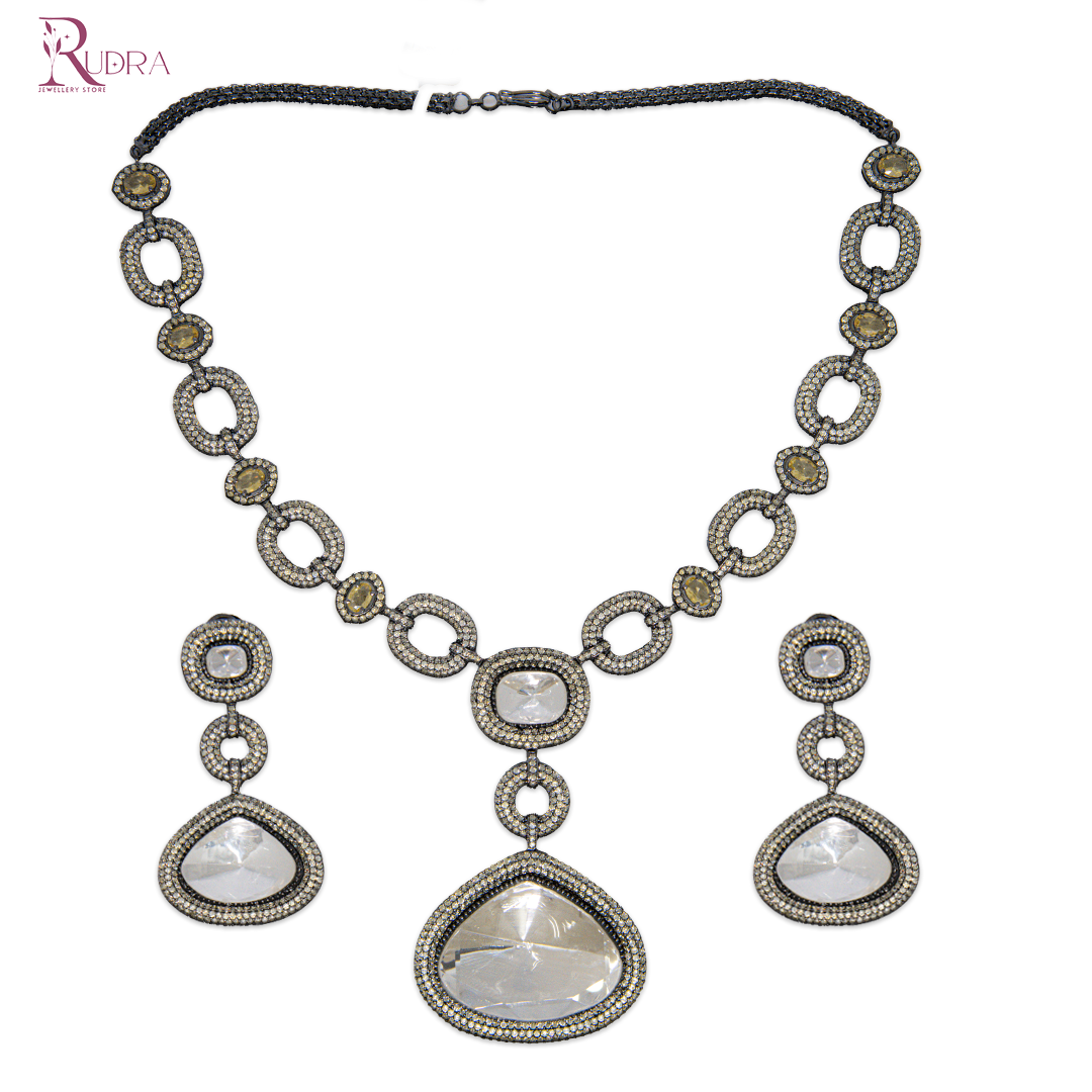 Rajputana Polki Cut Pendant Set