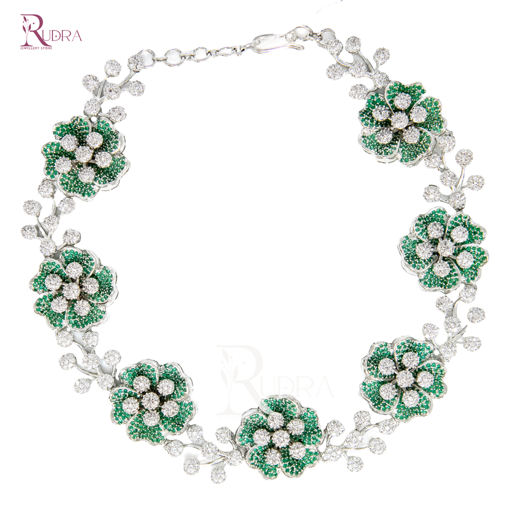 Floral Majesty CZ Necklace