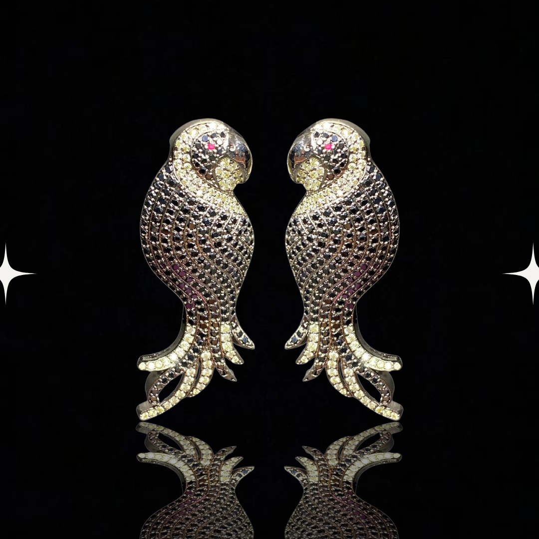 Psychedelic Parrot Glam Earrings