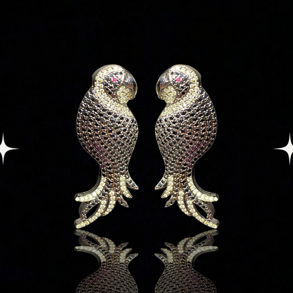 Psychedelic Parrot Glam Earrings