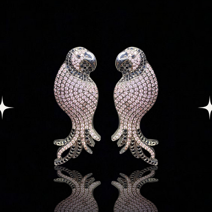 Psychedelic Parrot Glam Earrings