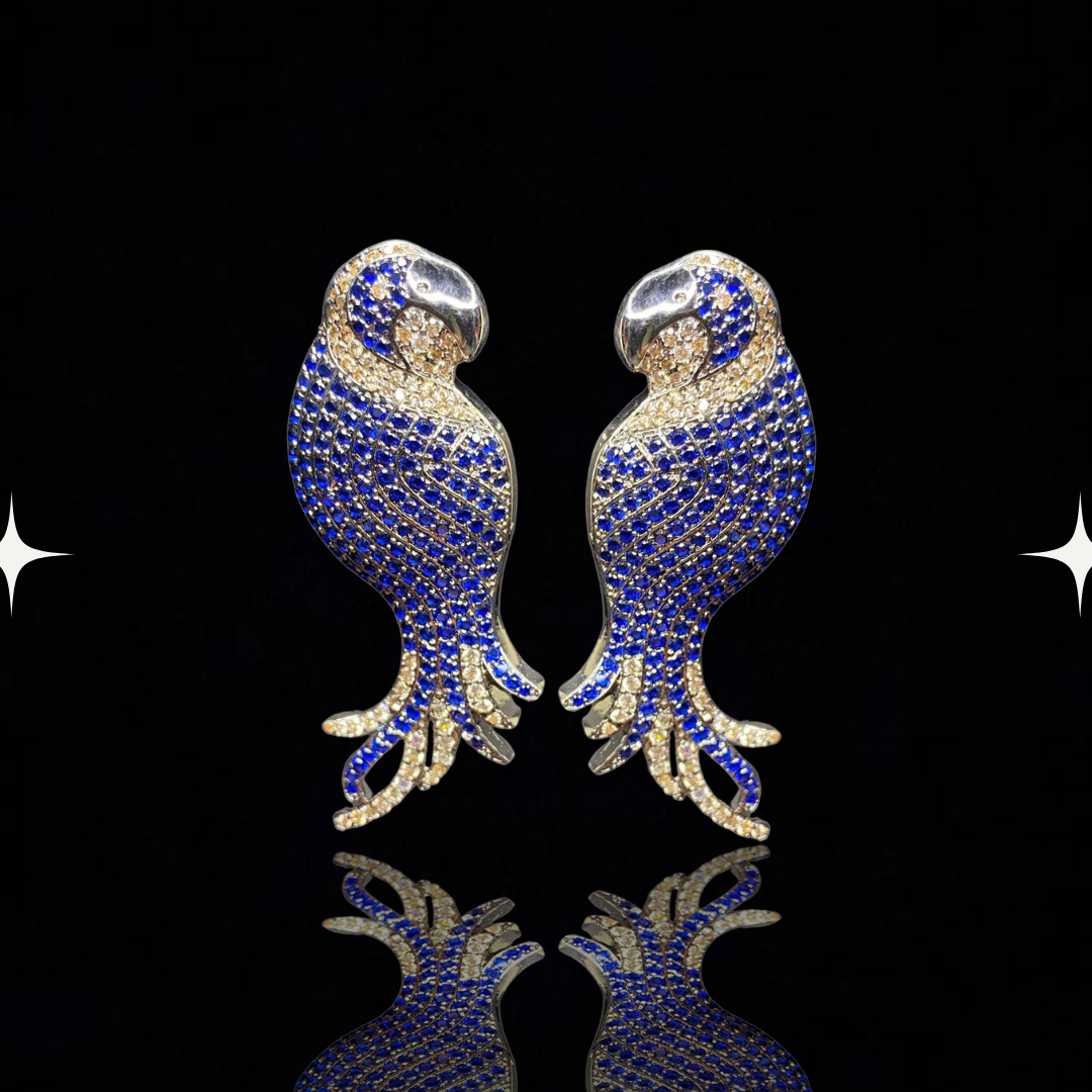 Psychedelic Parrot Glam Earrings