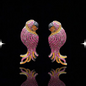 Psychedelic Parrot Glam Earrings