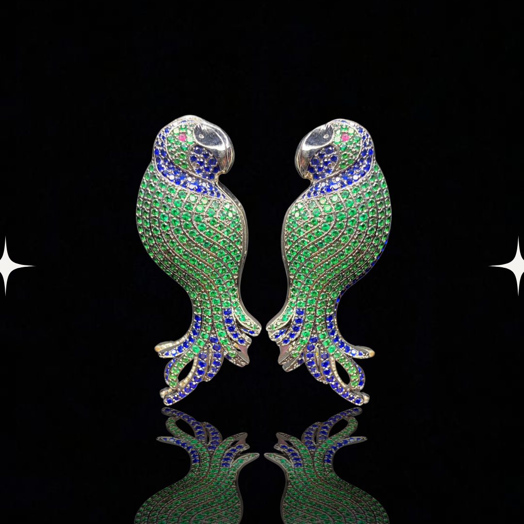 Psychedelic Parrot Glam Earrings