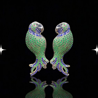 Psychedelic Parrot Glam Earrings